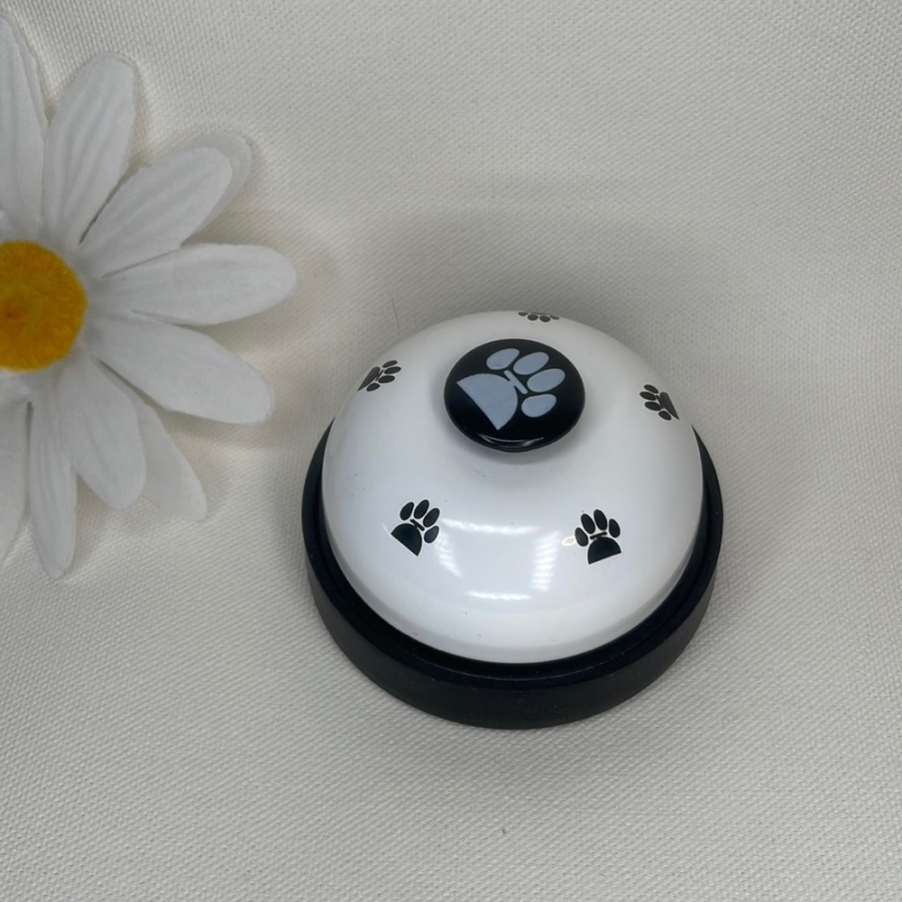 Pet Training Bell for Dogs - White/Black Paw Print